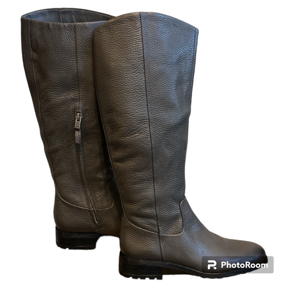 Tall riding boot gray pebble grain leather Sam Edelman “Ryan” NEVER WORN 8 - Picture 4 of 8